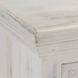 Sideboard White 140x40x74 cm Solid Mango Wood - 45-Degree Angle