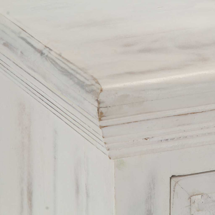Sideboard White 140x40x74 cm Solid Mango Wood