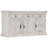 Sideboard White 140x40x74 cm Solid Mango Wood