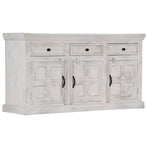 Sideboard White 140x40x74 cm Solid Mango Wood