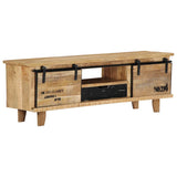 TV Cabinet 120x30x40 cm Solid Mango Wood - Close-Up Angle