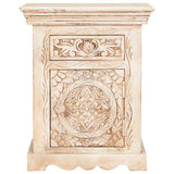 Bedside Cabinet 40x30x50 cm Solid Mango Wood - Front View