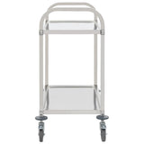 2-Tier Kitchen Trolley 96.5x55x90 cm Stainless Steel