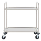 2-Tier Kitchen Trolley 95x45x83.5 cm Stainless Steel - Front View