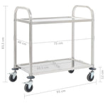 2-Tier Kitchen Trolley 95x45x83.5 cm Stainless Steel