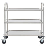 3-Tier Kitchen Trolley 95x45x83.5 cm Stainless Steel - Front View