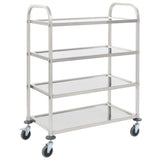 4-Tier Kitchen Trolley 107x55x125 cm Stainless Steel