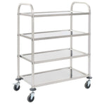 4-Tier Kitchen Trolley 107x55x125 cm Stainless Steel