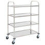 4-Tier Kitchen Trolley 107x55x125 cm Stainless Steel