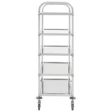 5-Tier Kitchen Trolley 107x55x147 cm Stainless Steel