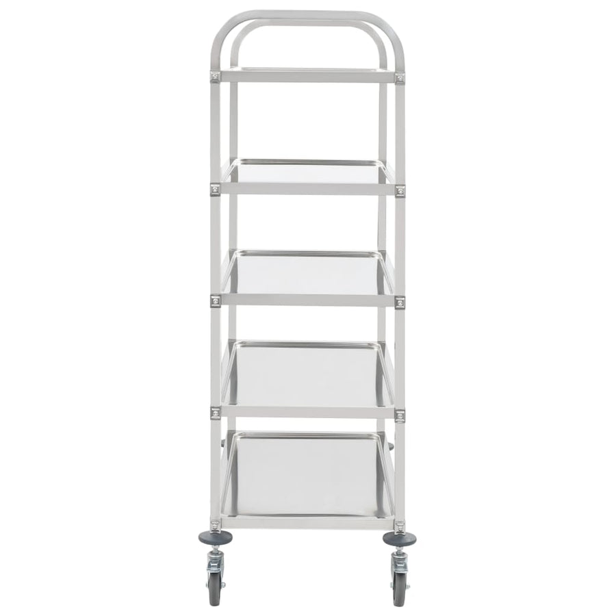5-Tier Kitchen Trolley 107x55x147 cm Stainless Steel