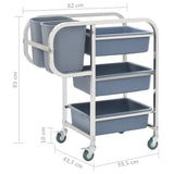 Kitchen Cart with Plastic Containers 82x43.5x93 cm - Extra Image