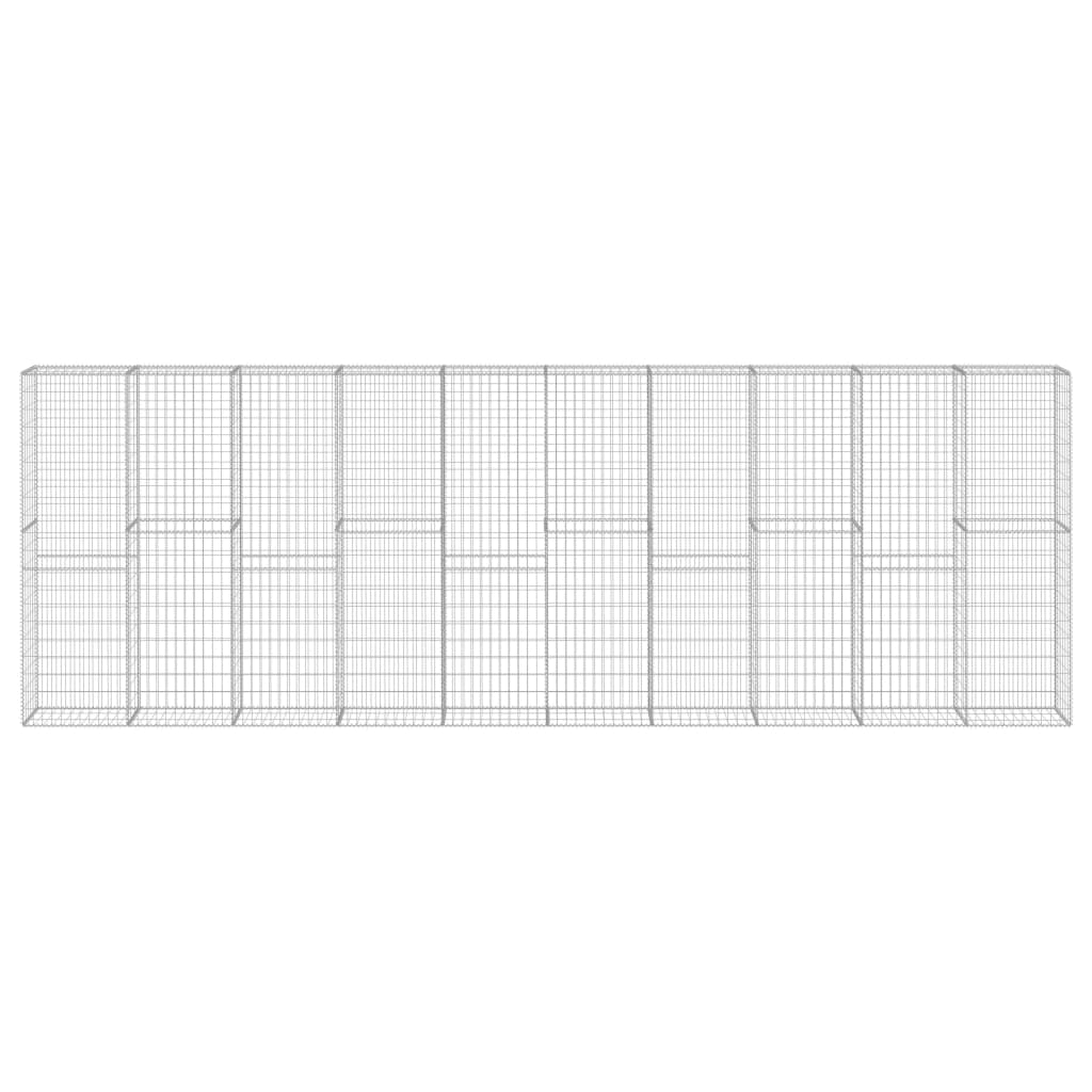 Gabion Wall with Covers Galvanised Steel 600x30x200 cm