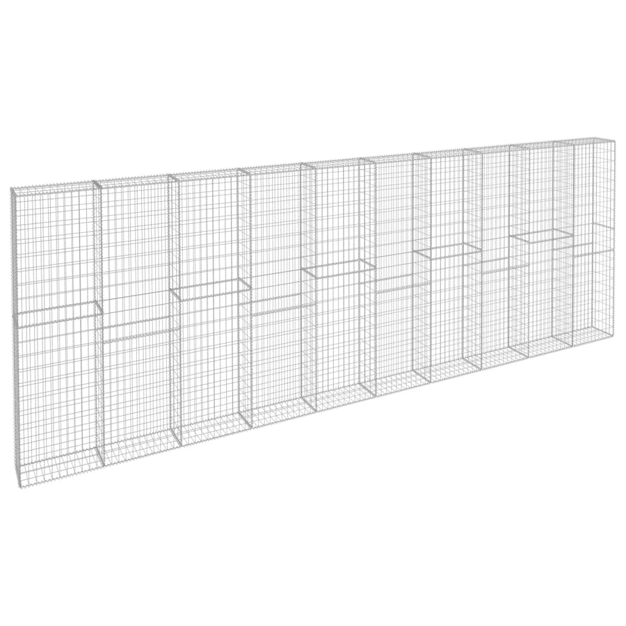 Gabion Wall with Covers Galvanised Steel 600x30x200 cm