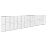 Gabion Wall with Covers Galvanised Steel 900x50x200 cm - Front View