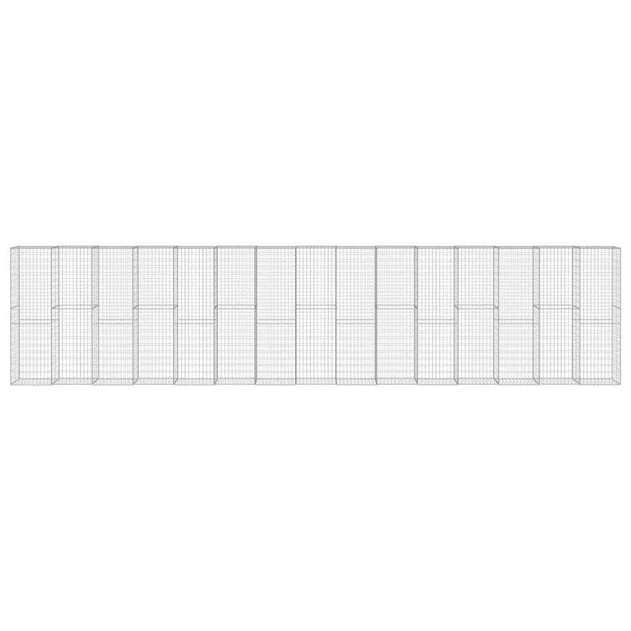 Gabion Wall with Covers Galvanised Steel 900x50x200 cm