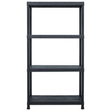 Storage Shelf Racks 2 pcs Black 60x30x138 cm Plastic - Side View