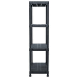 Storage Shelf Racks 2 pcs Black 60x30x138 cm Plastic - Top-Down View