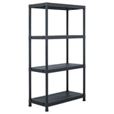Storage Shelf Racks 5 pcs Black 60x30x138 cm Plastic - Front View
