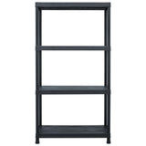 Storage Shelf Racks 5 pcs Black 60x30x138 cm Plastic