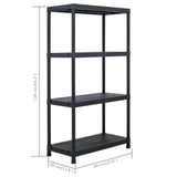 Storage Shelf Racks 5 pcs Black 60x30x138 cm Plastic - Extra Image