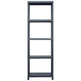 Storage Shelf Racks 5 pcs Black 125 kg 60x30x180 cm Plastic - Side View