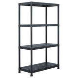 Storage Shelf Racks 2 pcs Black 200 kg 80x40x138 cm Plastic - Front View