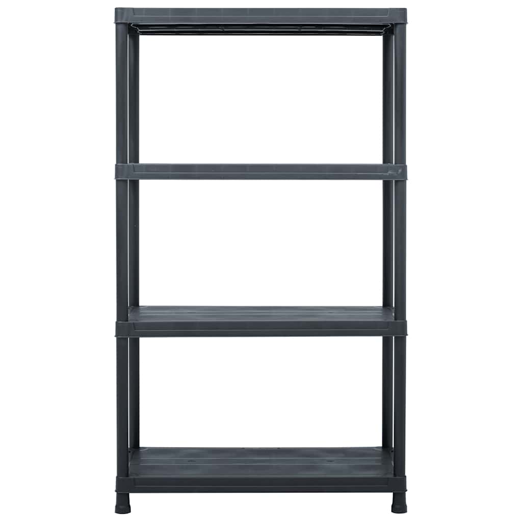 Storage Shelf Racks 2 pcs Black 200 kg 80x40x138 cm Plastic