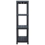 Storage Shelf Racks 2 pcs Black 200 kg 80x40x138 cm Plastic - Top-Down View