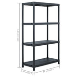 Storage Shelf Racks 2 pcs Black 200 kg 80x40x138 cm Plastic - Extra Image