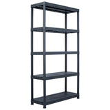 Storage Shelf Racks 2 pcs Black 250 kg 80x40x180 cm Plastic - Front View