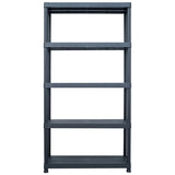 Storage Shelf Racks 2 pcs Black 250 kg 80x40x180 cm Plastic - Side View
