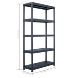 Storage Shelf Racks 2 pcs Black 250 kg 80x40x180 cm Plastic - Extra Image