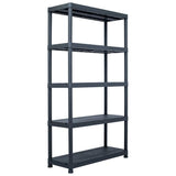 Storage Shelf Racks 2 pcs Black 500 kg 100x40x180 cm Plastic - Front View