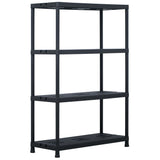 Storage Shelf Racks 2 pcs Black 220 kg 90x40x138 cm Plastic - Front View