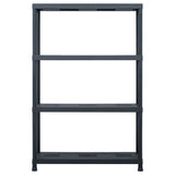 Storage Shelf Racks 2 pcs Black 220 kg 90x40x138 cm Plastic - Side View