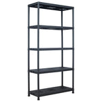 Storage Shelf Racks 2 pcs Black 260 kg 90x40x180 cm Plastic