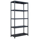 Storage Shelf Racks 2 pcs Black 260 kg 90x40x180 cm Plastic - Front View