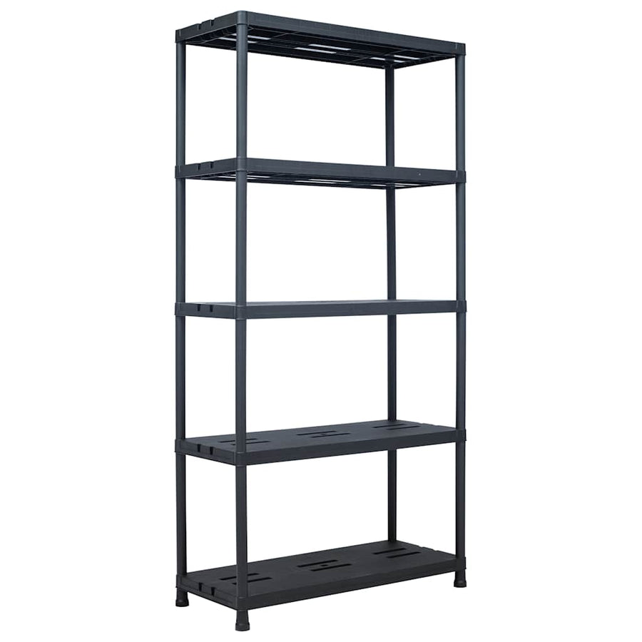 Storage Shelf Racks 2 pcs Black 260 kg 90x40x180 cm Plastic