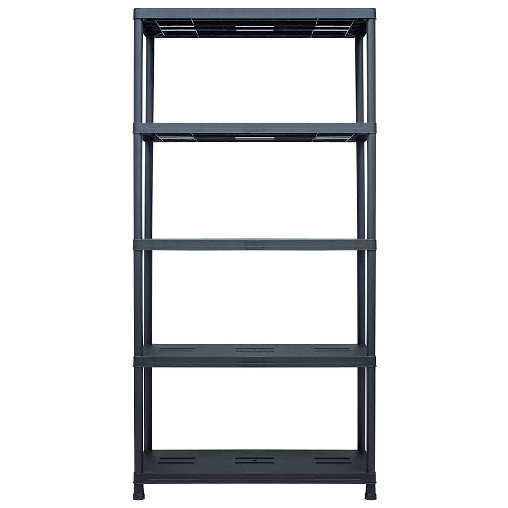 Storage Shelf Racks 2 pcs Black 260 kg 90x40x180 cm Plastic