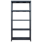 Storage Shelf Racks 2 pcs Black 260 kg 90x40x180 cm Plastic