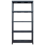 Storage Shelf Racks 2 pcs Black 260 kg 90x40x180 cm Plastic - Side View