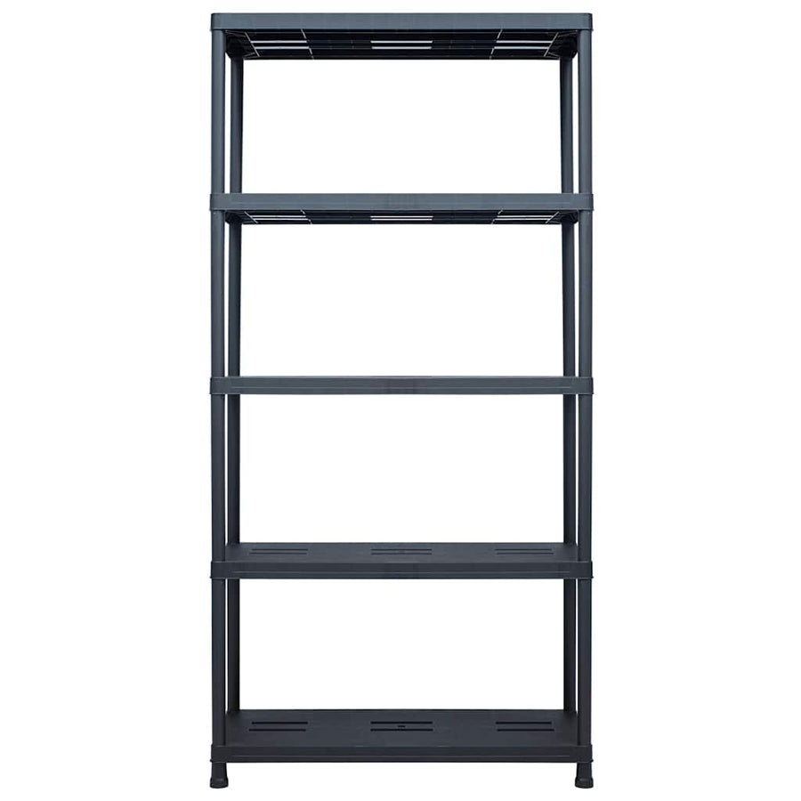 Storage Shelf Racks 2 pcs Black 260 kg 90x40x180 cm Plastic