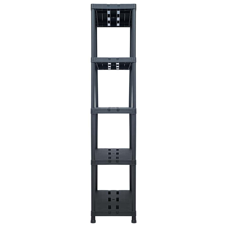 Storage Shelf Racks 2 pcs Black 260 kg 90x40x180 cm Plastic