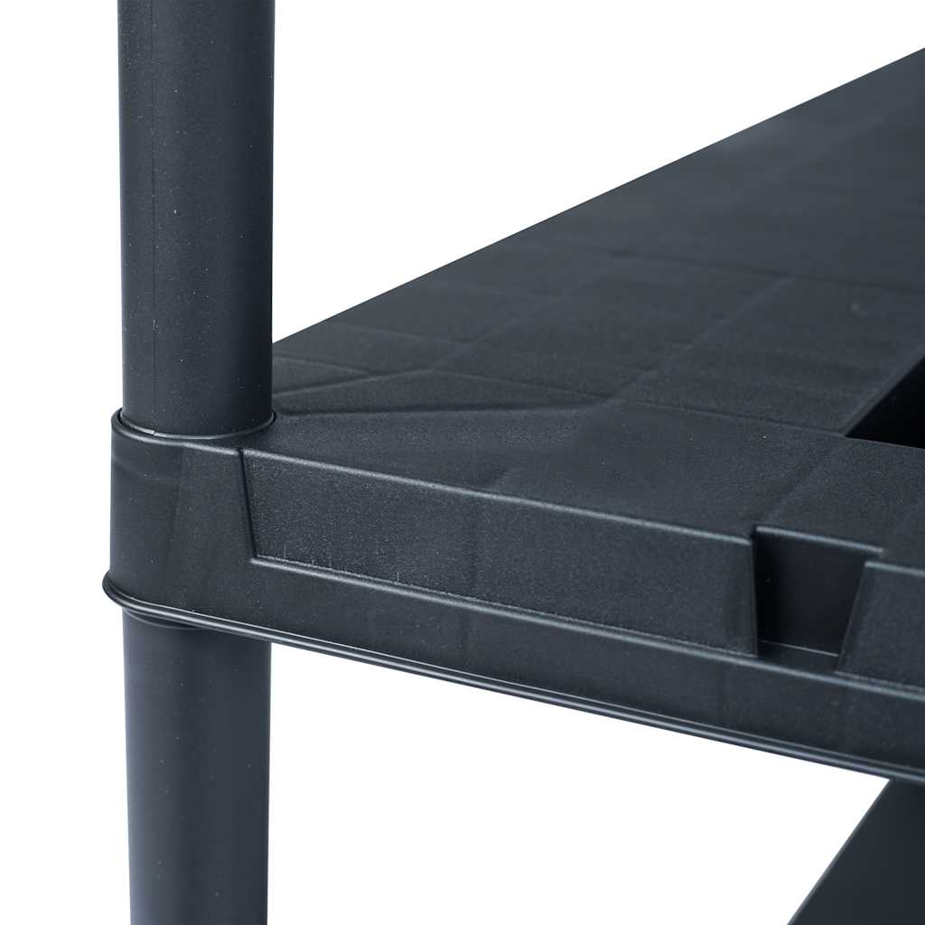 Storage Shelf Racks 2 pcs Black 260 kg 90x40x180 cm Plastic
