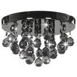 Ceiling Lamp with Smoky Beads Black Round G9 - Front View