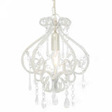 Ceiling Lamp with Beads White Round E14
