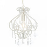 Ceiling Lamp with Beads White Round E14