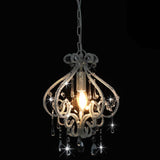 Ceiling Lamp with Beads White Round E14