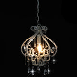 Ceiling Lamp with Beads White Round E14 - Top-Down View